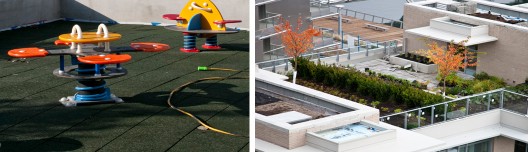 Courtyards Rooftop gardens and playgrounds are some of the many features that encourage activity and greater overall health for the community.